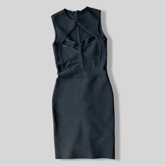 Miss Circle Lace Cut Out Front Bodycon Dress - Picture 1 of 10